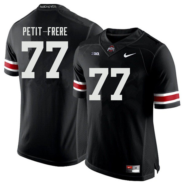 Ohio State Buckeyes #77 Nicholas Petit-Frere Men Embroidery Jersey Black